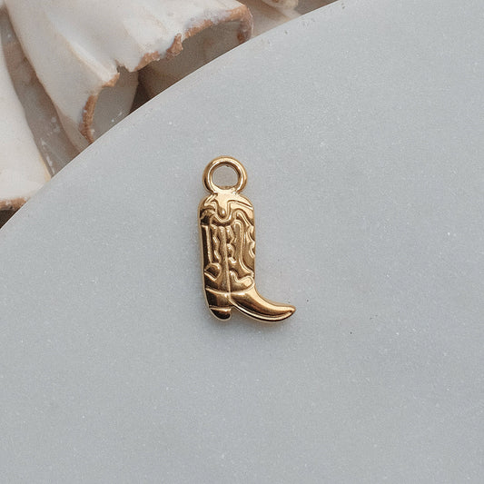 Gold American Cowboy Boot Charm