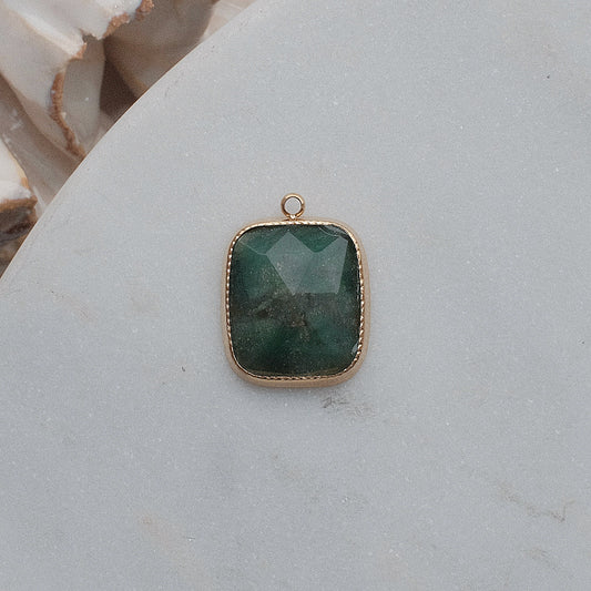 Gold and Green Stone Charm