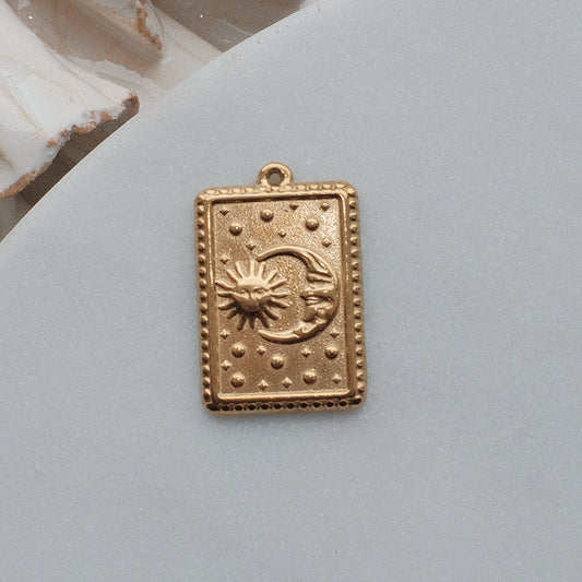 Gold Moon and Sun Charm