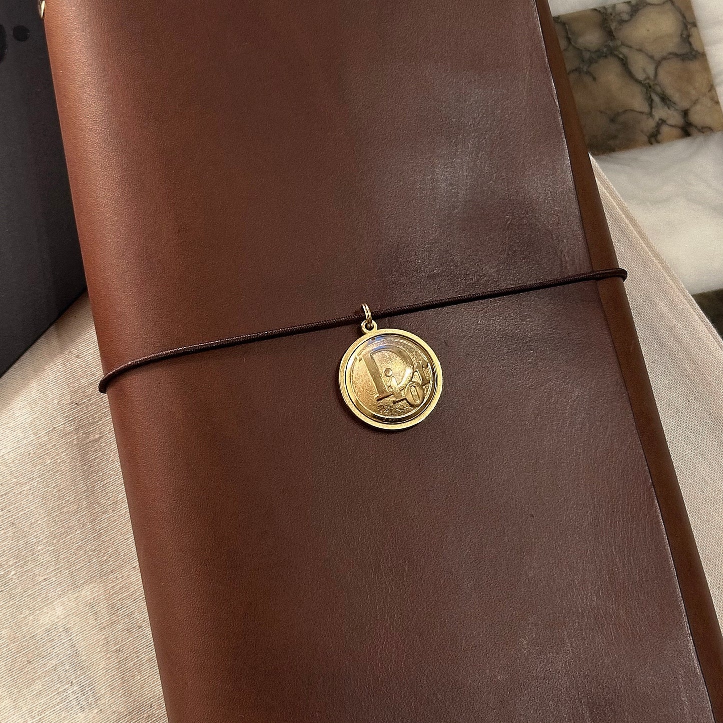 Large Brown Journal Dior Charm