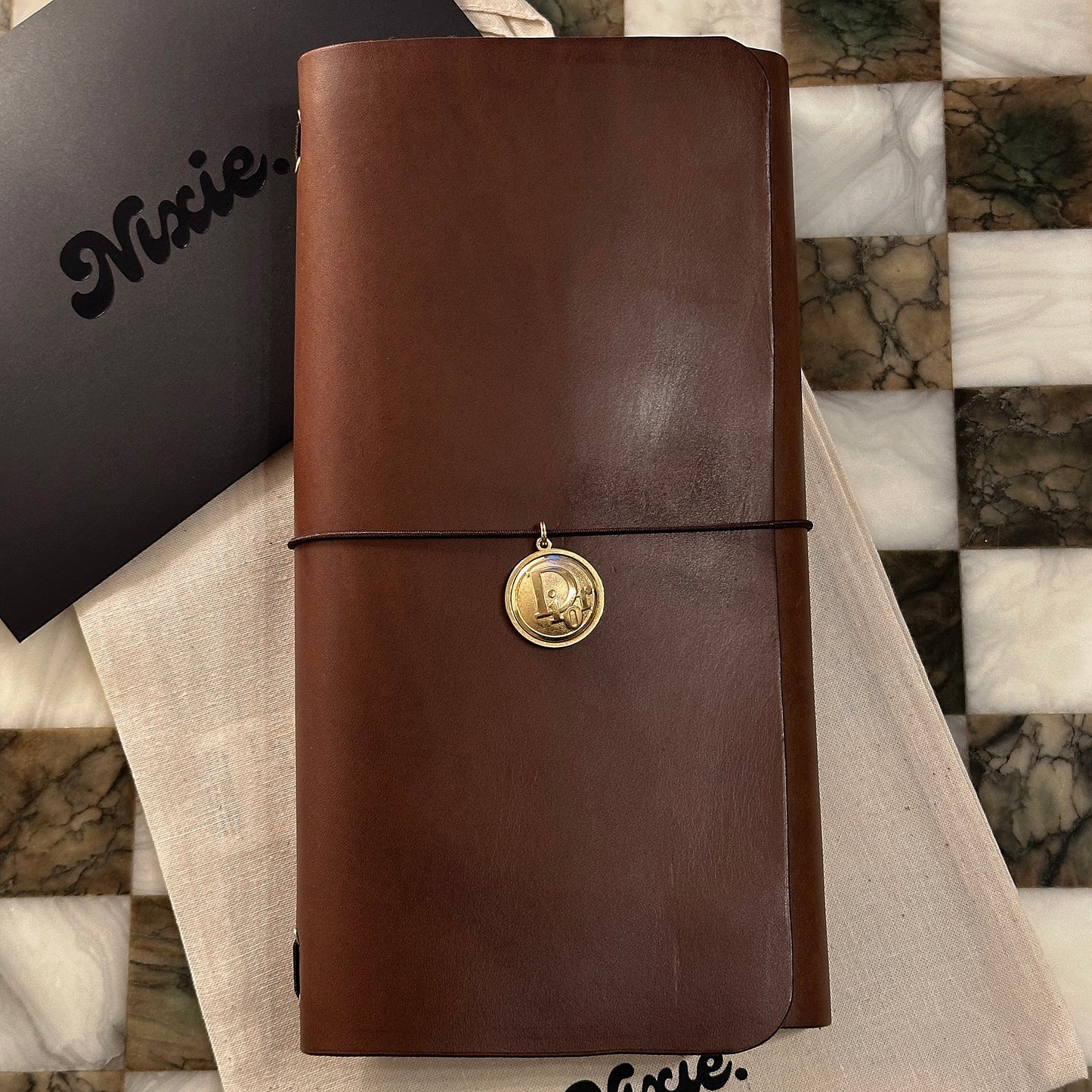 Large Brown Journal Dior Charm