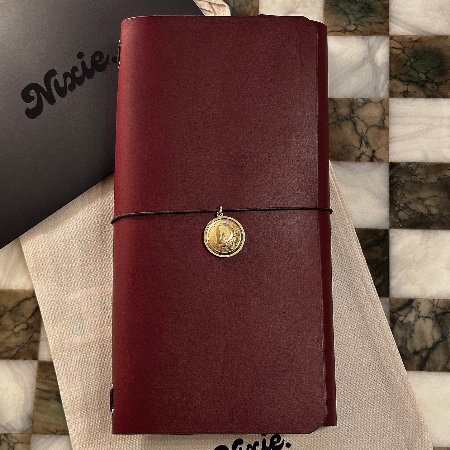 Large Burgundy Journal Dior Charm
