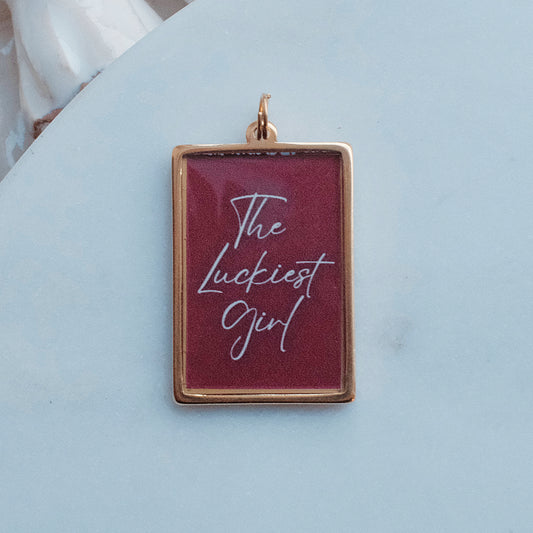 Gold Luckiest Girl Pix Charm