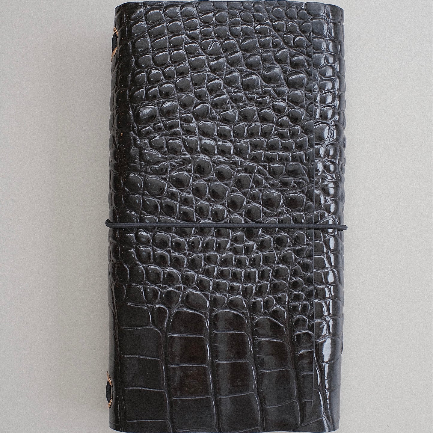 Medium Black Croc Journal