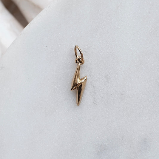 Gold Lightening Bolt Charm
