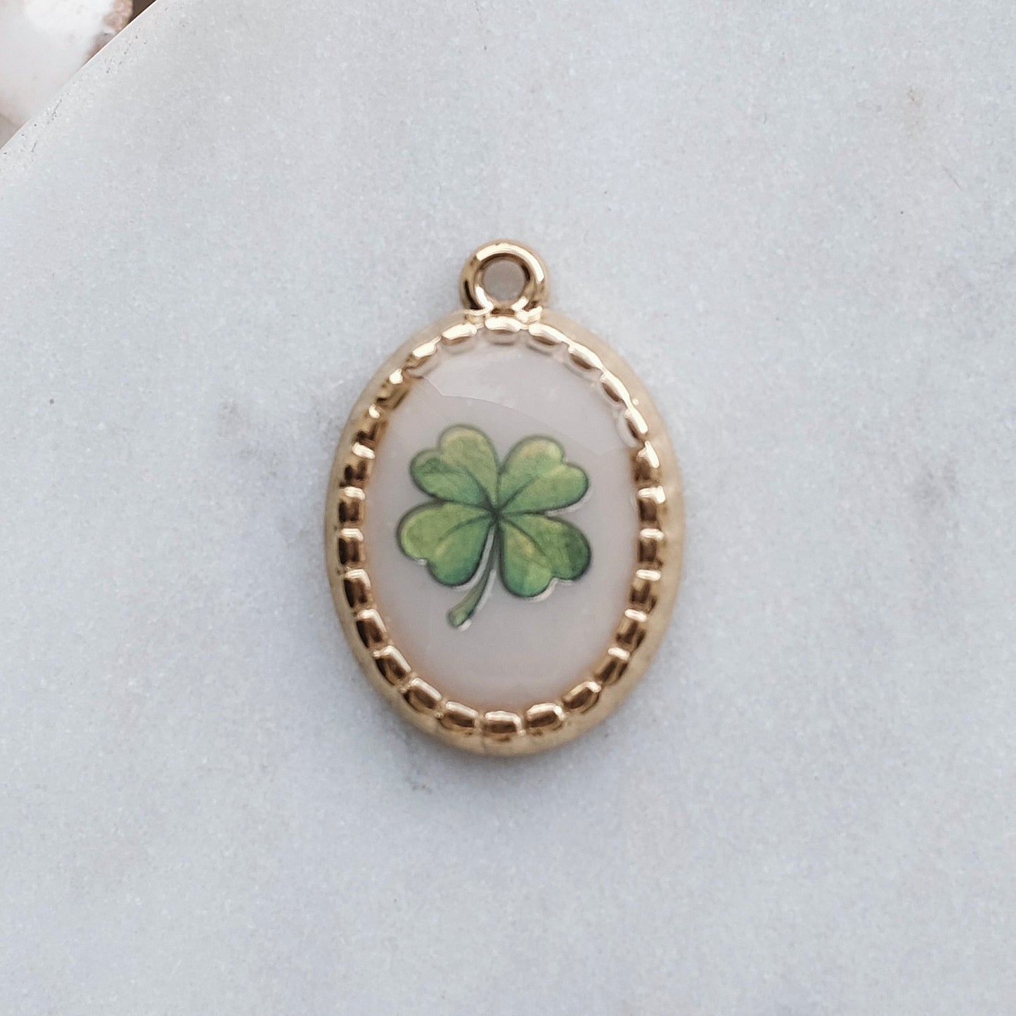 Gold Lucky Clover Charm