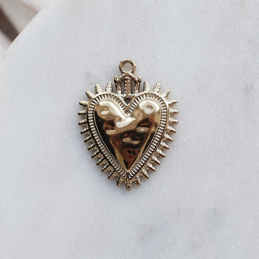 Gold Amour Heart Charm