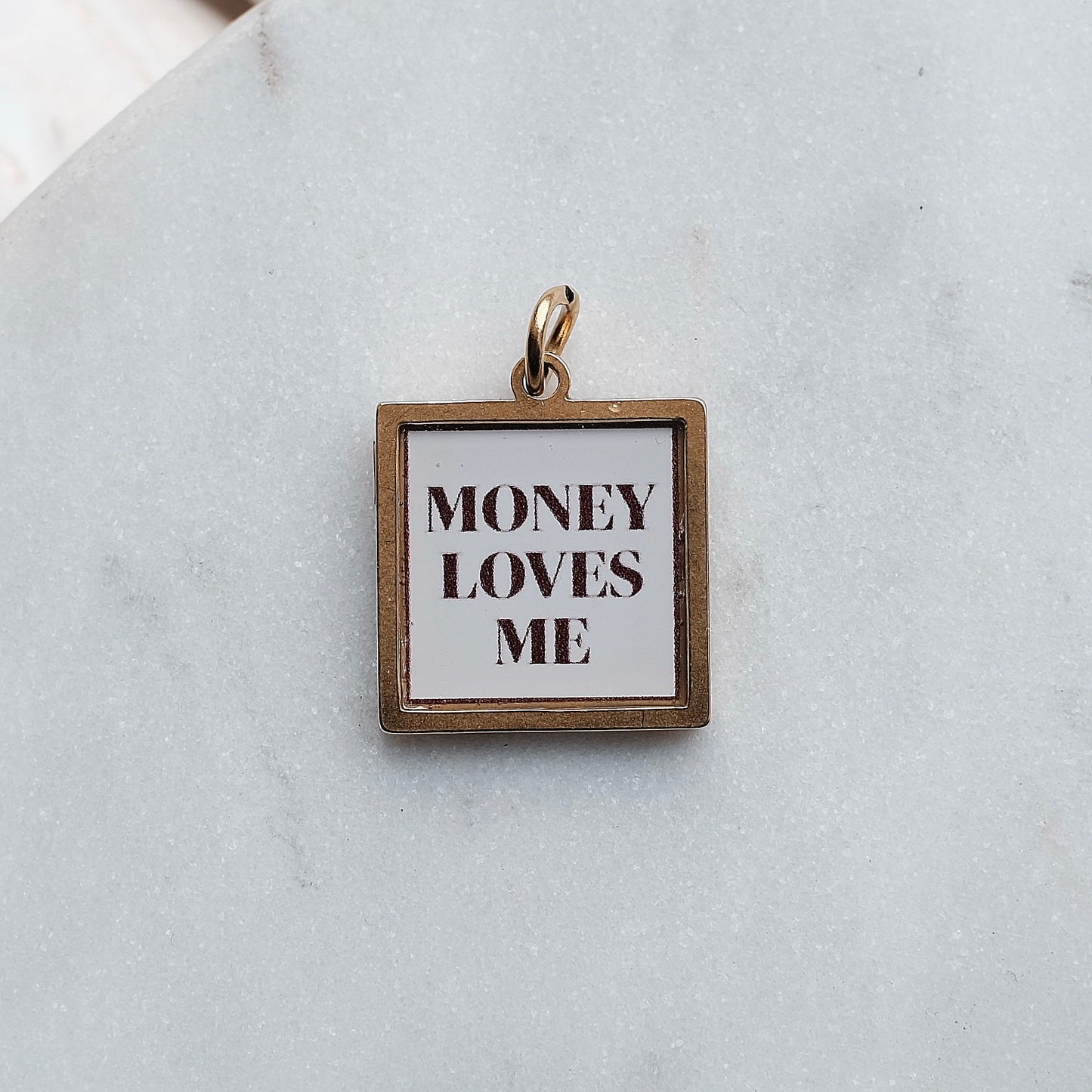 Gold Money Loves Me Pix Charm