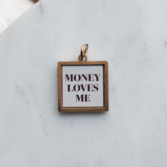 Gold Money Loves Me Pix Charm